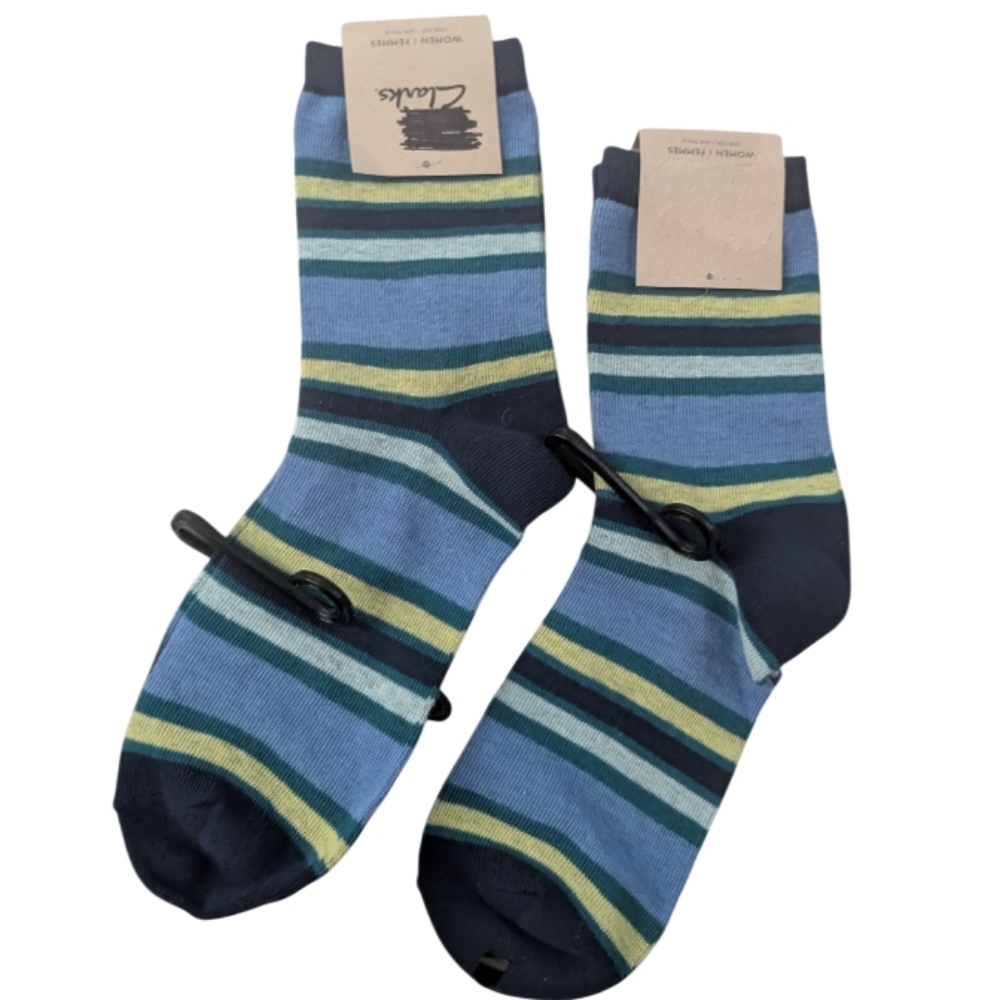 Clarks 2‎ Pair Multicolor Striped Socks